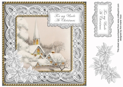 Ice Church My Uncle at Christmas 8in Decoupage Topper