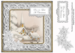 Ice Church Silver Son in Law at Christmas 8in Decoupage Topper