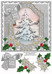 Snow Tree Festive Wishes 8in Step by Step