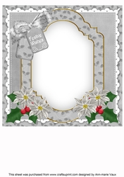 Christmas Day Church Festive Wishes 8x8inch Fancy Insert Panel