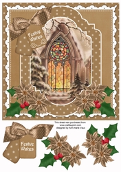 Christmas Window Festive Wishes Fancy 8in Step by Step
