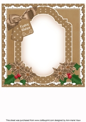 Christmas Window Festive Wishes 8x8inch Fancy Insert Panel