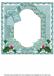 Teal Church Festive Wishes 8x8inch Fancy Insert Panel