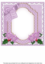 Lilac Snowscene Festive Wishes 8x8inch Fancy Insert Panel