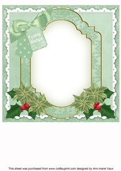 Winter Garden Festive Wishes 8x8inch Fancy Insert Panel