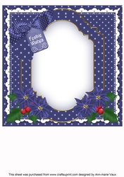 Winter Lady Festive Wishes 8x8inch Fancy Insert Panel