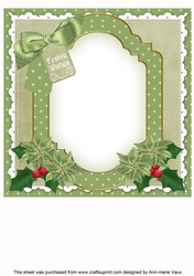 Winter Pub Festive Wishes 8x8inch Fancy Insert Panel
