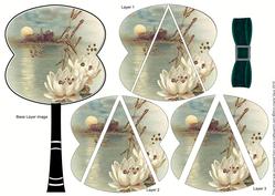 Oriental Lily Fan Stacker Topper Sheet