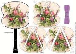 Rose Bouquet Fan Side Stacker Topper Sheet