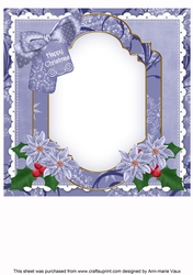 Blue Robin Happy Christmas 8x8inch Fancy Insert