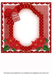 Red Robin Happy Christmas 8x8inch Fancy Insert