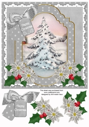 Snow Tree Happy Christmas Fancy 8in Step by Step