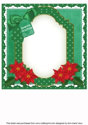 Christmas Tree Seasons Greetings 8x8inch Fancy Insert