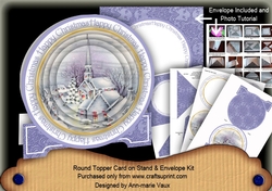 Blue Village 3D Circle Card with Toppers & Envelope Mini Kit