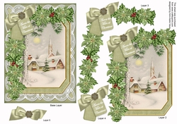 Winter Pub Across the Miles 7x5in Fancy Lace Step by Step