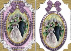 Wedding Couple Lace N Ruffles A5 Card Front Step by Step