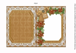 Reindeer Happy Christmas 7x5in Fancy Lace Foldable Insert