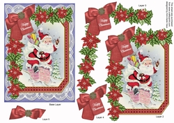 Santa Happy Christmas 7x5in Fancy Lace Step by Step