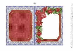 Santa Happy Christmas 7x5in Fancy Lace Foldable Insert