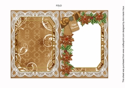 Snow Village Happy Christmas 7x5in Fancy Lace Foldable Insert