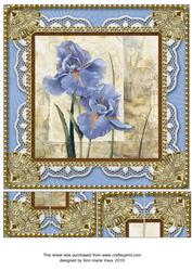 Blue Iris 8x8inch Lace N Gold Picture Sheet
