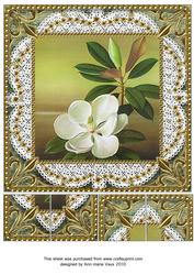 White Jasmine Lace N Gold 8x8inch Picture Sheet