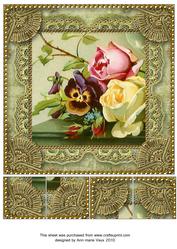 Floral Collection Lace N Gold 8x8inch Picture Sheet