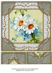 Forget Me Knot Daisies Lace N Gold 8x8inch Picture Sheet