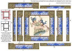 Wedding Blue Tit Bell Spiral Edge Stacker Card Front