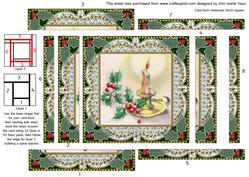 Christmas Candle 2 Spiral Edge Stacker Card Front