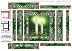 Christmas Candle 3 Spiral Edge Stacker Card Front