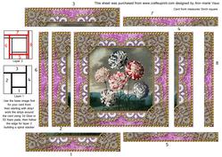 Multi Carnations Spiral Edge Stacker Card Front