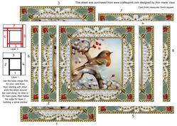 Christmas Robin 1 Spiral Edge Stacker Card Front