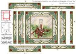 Christmas Candle Lantern Spiral Edge Stacker Card Front