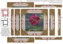 Plum Peony Spiral Edge Stacker Card Front