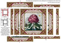 Pink Butterfly Flowers Spiral Edge Stacker Card Front