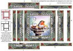 Christmas Robin 2 Spiral Edge Stacker Card Front
