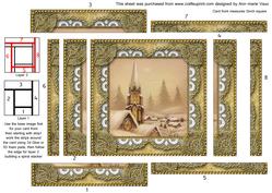 Christmas Snow Steeple Spiral Edge Stacker Card Front