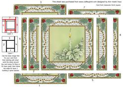 Pastel Poinsettia Spiral Edge Stacker Card Front