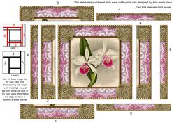 Pink Orchids 1 Spiral Edge Stacker Card Front