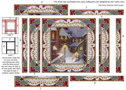 Christmas Village Angel Square Spiral Edge Stacker Card Fron