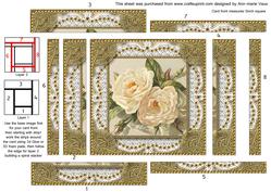White Roses 2 Square Spiral Edge Stacker Card Front