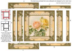 Peach Roses Spiral Edge Stacker Card Front
