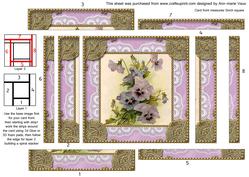 Purple Pansies Spiral Edge Stacker Card Front