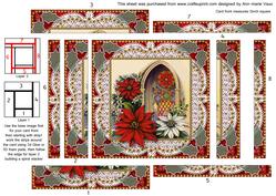 Poinsettia Window Spiral Edge Stacker Card Front