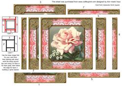 Pink Rose Spiral Edge Stacker Card Front