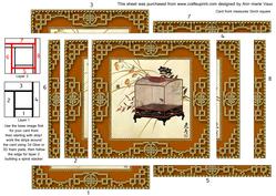 Oriental Bird Cage Spiral Edge Stacker Card Front
