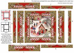 Christmas Party House Spiral Edge Stacker Card Front