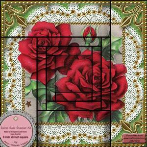 Red Roses Spiral Edge Stacker 8x8 Card Front Kit