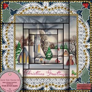 Christmas Church 1 Spiral Edge Stacker 8x8 Card Front Kit